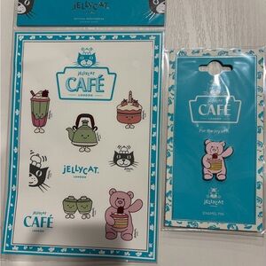 Jellycat Café Sticker Sheet & Enamel Pin Set
